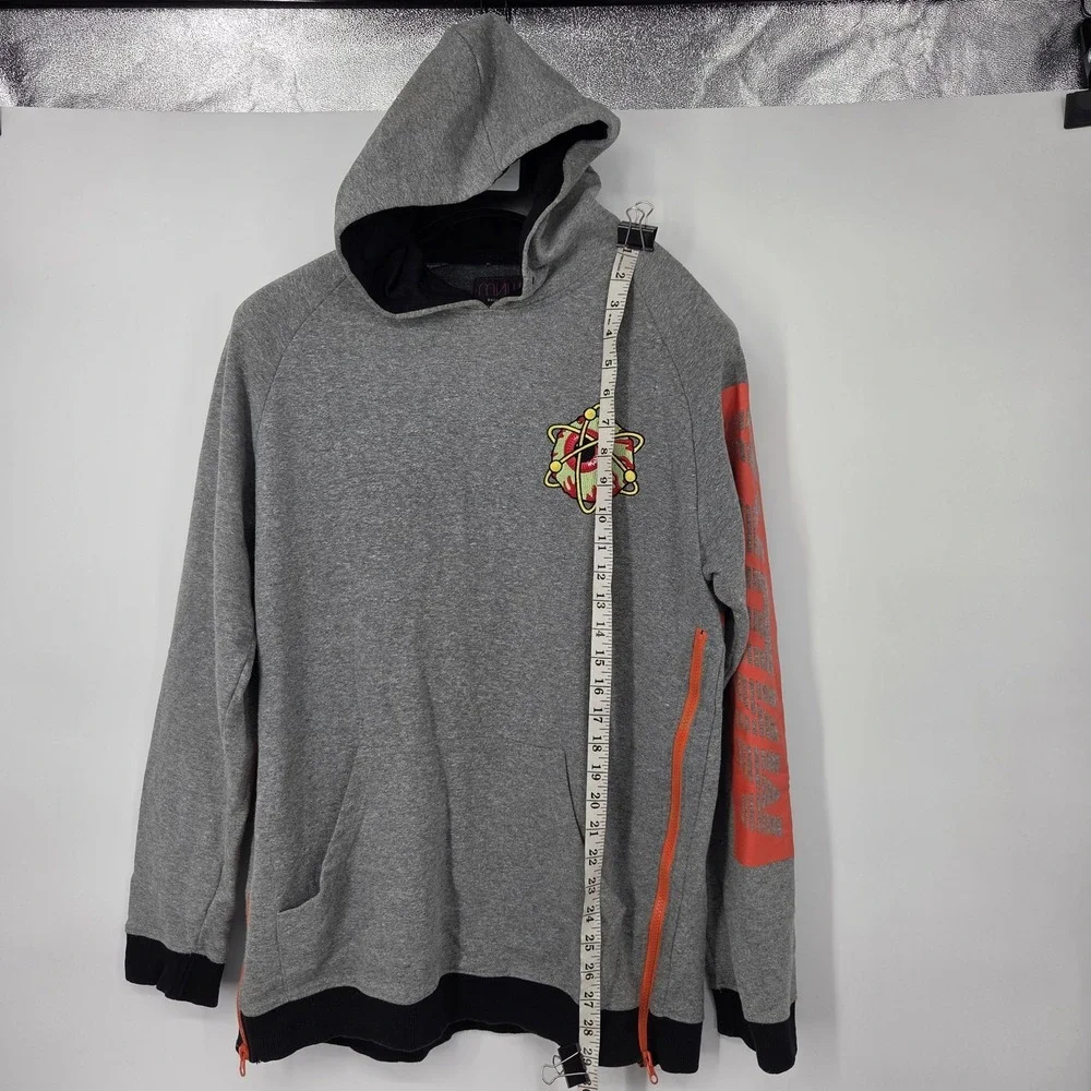 MNWKA NYC Eyeball Hoodie Mens Large Keep Watch Big Eye Side Zip‎ Gray Streetwear